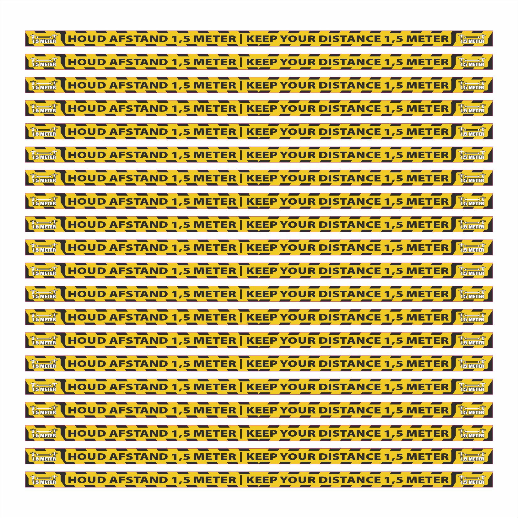 150cm stroken Houd afstand prod