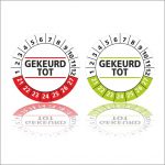 Keuringssticker Gekeurd Tot - Half gekleurd