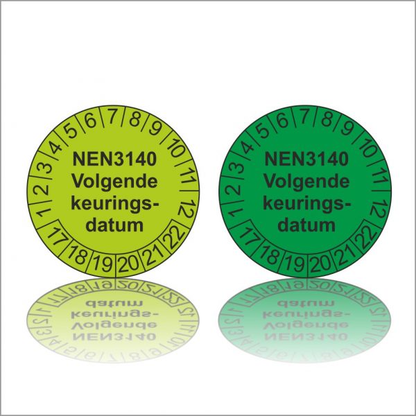 Keuringssticker NEN 3140 volgende keuringsdatum product