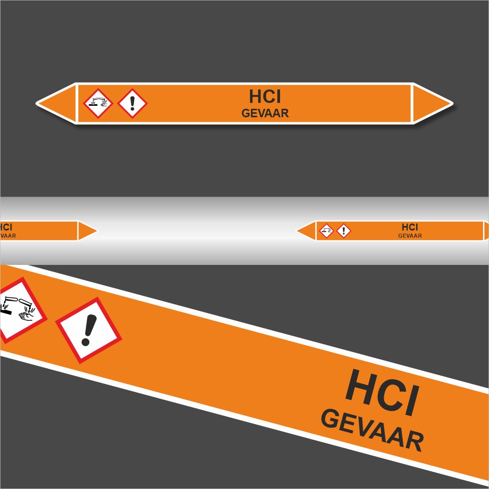 Leiding Markeringen Stickers HCI (Zuren) Leiding Markeringen Stickers HCI (Zuren)