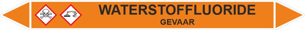 Leiding Markeringen Stickers Waterstoffluoride (Zuren)