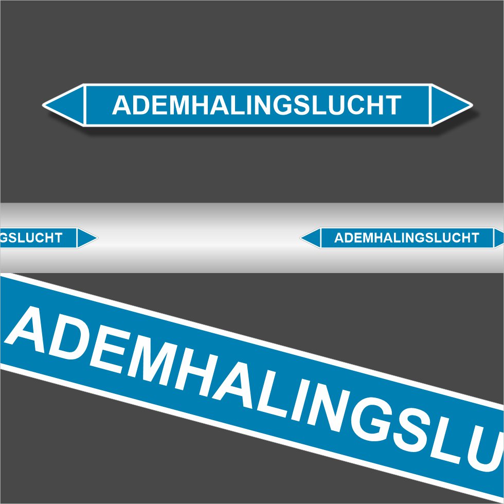 Leidingstickers Leidingmarkering Ademhalingslucht (Lucht) Leidingstickers Leidingmarkering Ademhalingslucht (Lucht)