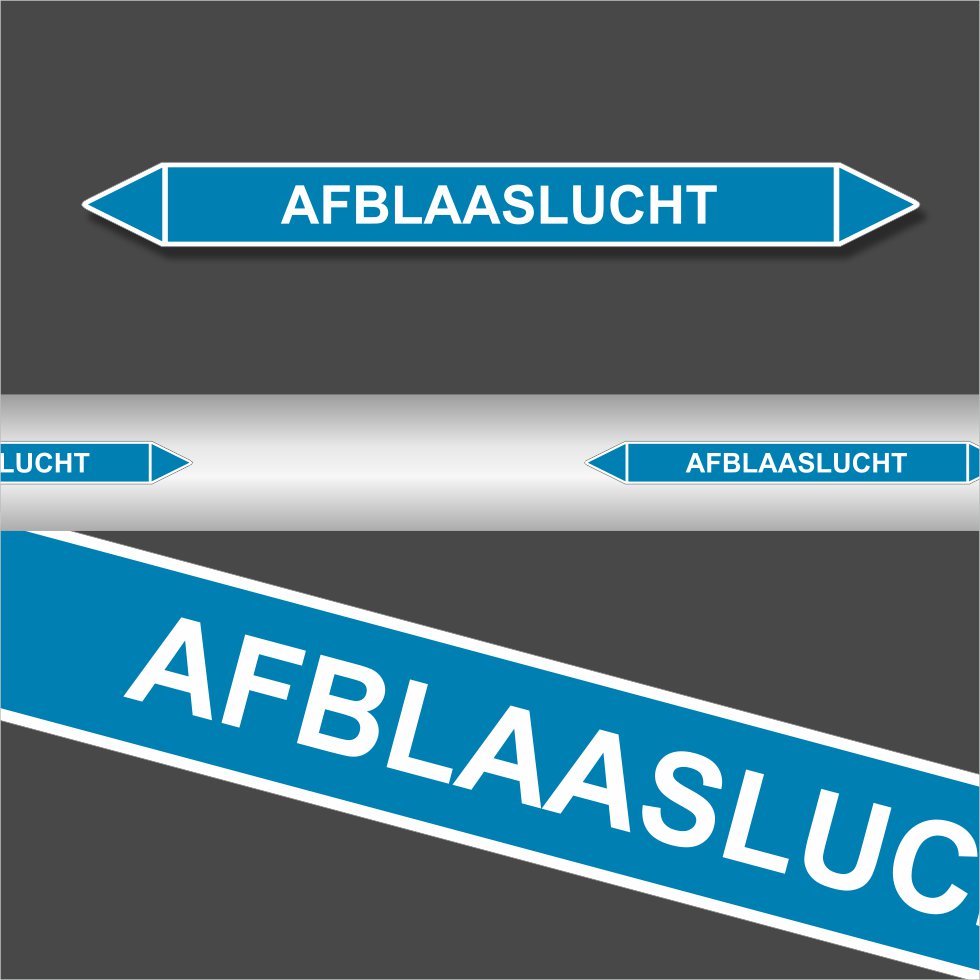 Leidingstickers Leidingmarkering Afblaaslucht (Lucht) Leidingstickers Leidingmarkering Afblaaslucht (Lucht)