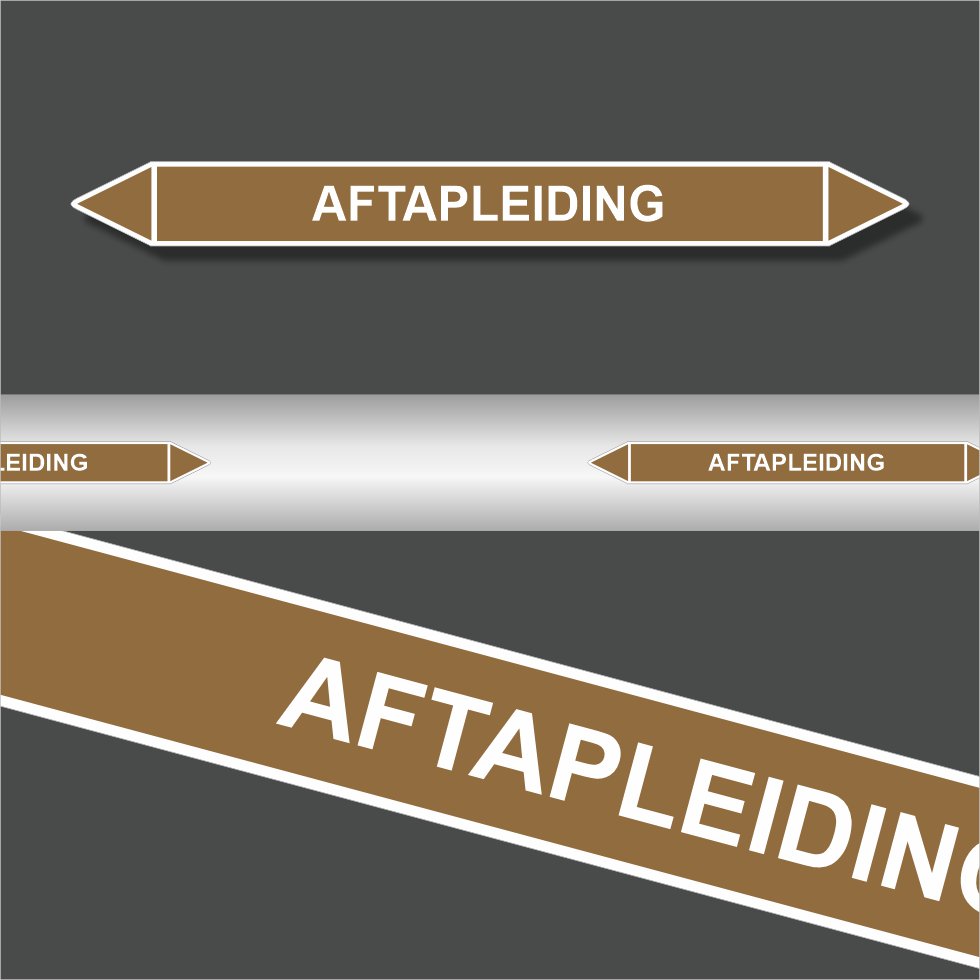 Leidingstickers Leidingmarkering Aftapleiding (Ontvlambare vloeistoffen)