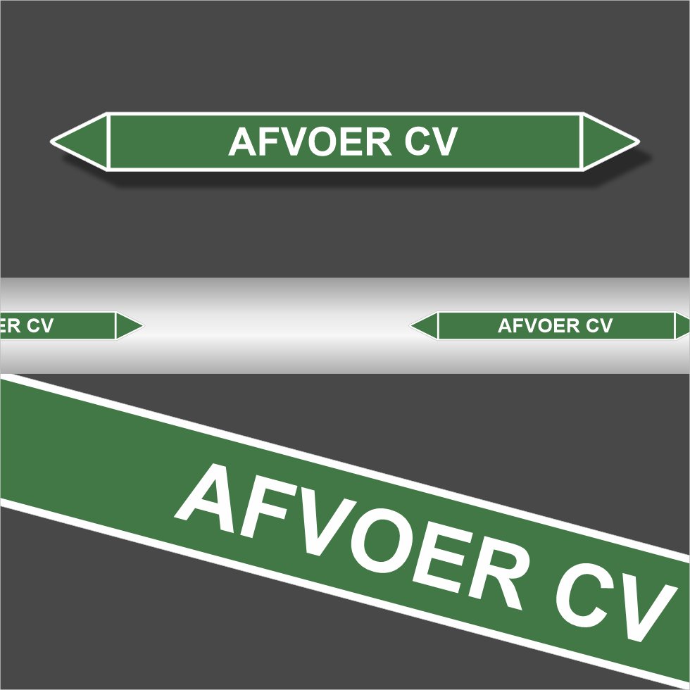 Leidingstickers Leidingmarkering Afvoer CV (Water) Leidingstickers Leidingmarkering Afvoer CV (Water)