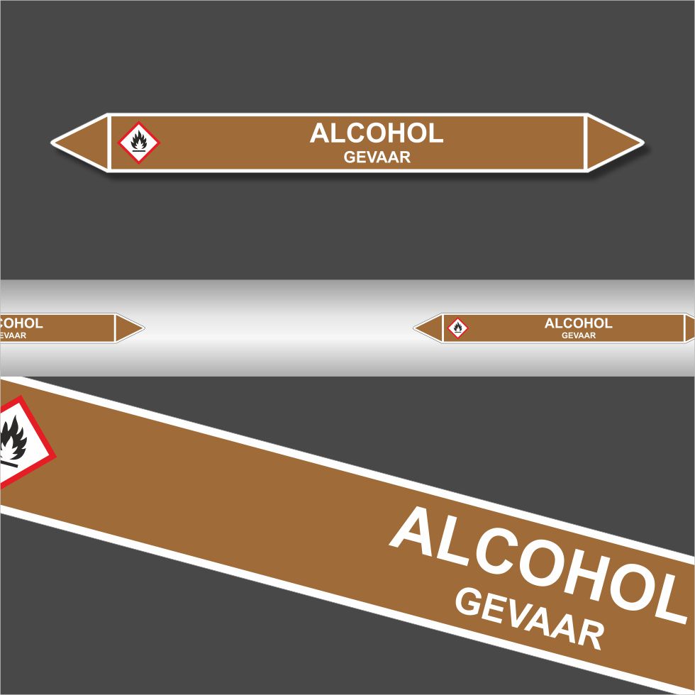 Leidingstickers Leidingmarkering Alcohol Leidingstickers Leidingmarkering Alcohol