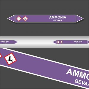 Leidingstickers Leidingmarkering Ammonia (Basen)