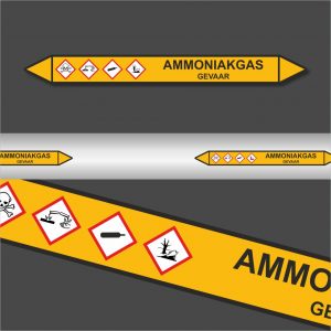 Leidingstickers Leidingmarkering Ammoniakgas (Gassen)