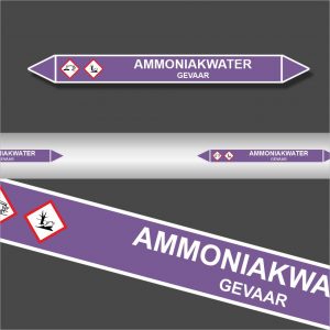 Leidingstickers Leidingmarkering Ammoniakwater (Basen)