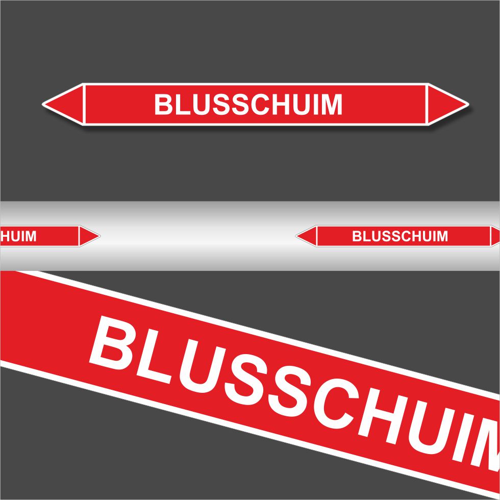 Leidingstickers Leidingmarkering Blusschuim (Blusleidingen) Leidingstickers Leidingmarkering Blusschuim (Blusleidingen)