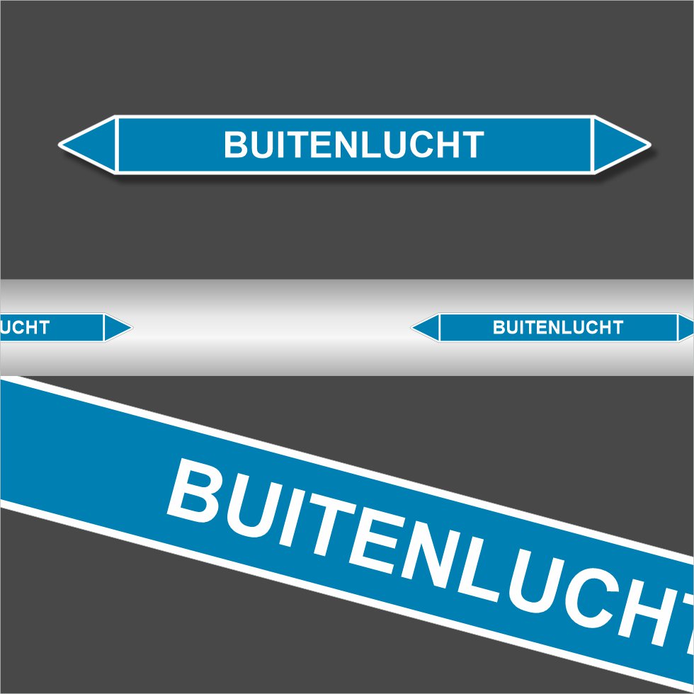 Leidingstickers Leidingmarkering Buitenlucht (Lucht) Leidingstickers Leidingmarkering Buitenlucht (Lucht)
