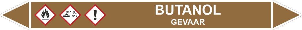 Leidingstickers Leidingmarkering Butanol (Ontvlambare vloeistoffen) Leidingstickers Leidingmarkering Butanol (Ontvlambare vloeistoffen)