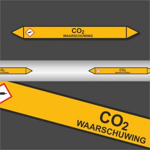 Leidingstickers Leidingmarkering CO2 (Gassen)