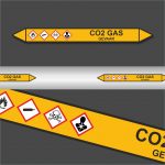 Leidingstickers Leidingmarkering CO2 Gas (Gassen)