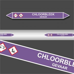 Leidingstickers Leidingmarkering Chloorbleek (Basen)