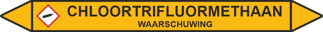 Leidingstickers Leidingmarkering Chloortrifluormethaan (Gassen) Leidingstickers Leidingmarkering Chloortrifluormethaan (Gassen)