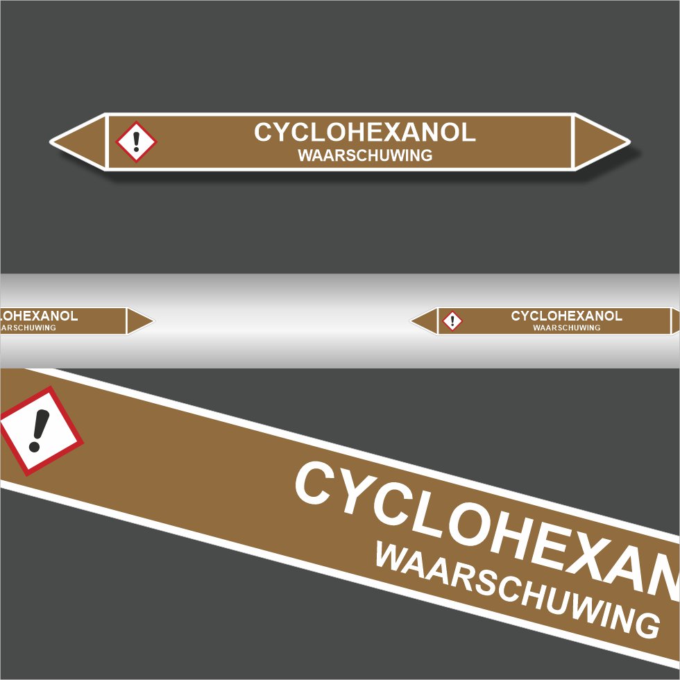 Leidingstickers Leidingmarkering Cyclohaxanol (Ontvlambare vloeistoffen)