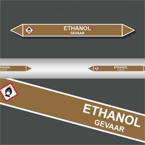 Leidingstickers Leidingmarkering Ethanol (Ontvlambare vloeistoffen)