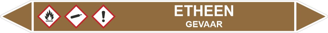 Leidingstickers Leidingmarkering Etheen (Ontvlambare vloeistoffen)