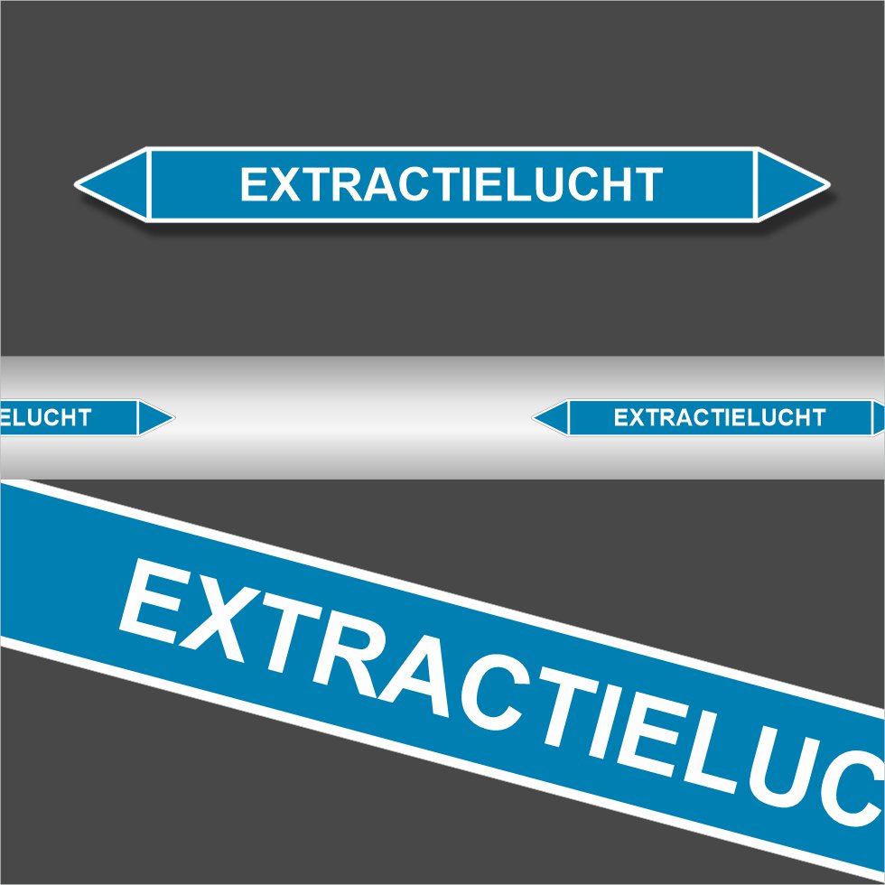 Leidingstickers Leidingmarkering Extractielucht (Lucht)