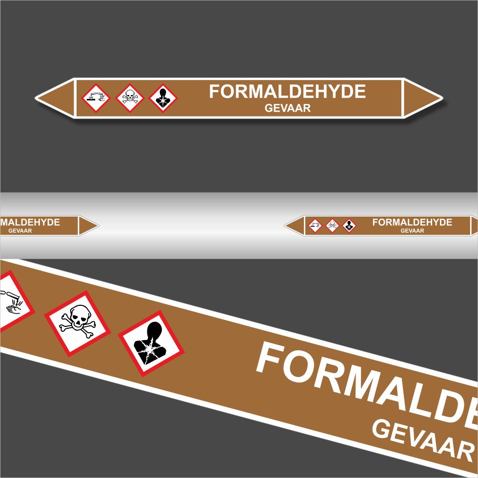 Leidingstickers Leidingmarkering Formaldehyde (Ontvlambare vloeistoffen)