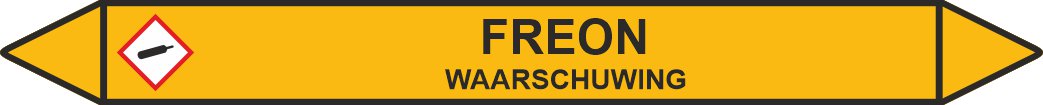 Leidingstickers Leidingmarkering Freon (Gassen)
