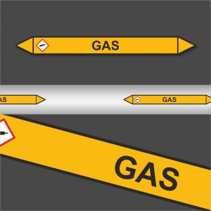 Leidingstickers Leidingmarkering Gas (Gassen)