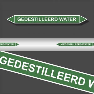 Leidingstickers Leidingmarkering Gedestileerd water (Water)