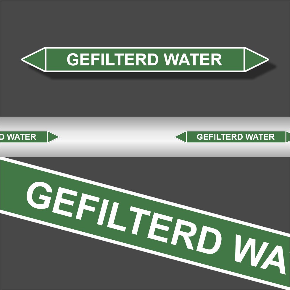Leidingstickers Leidingmarkering Gefilterd water (Water) Leidingstickers Leidingmarkering Gefilterd water (Water)