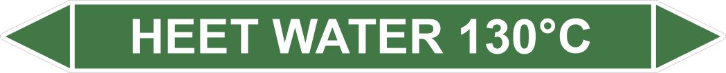 Leidingstickers Leidingmarkering Heet water 130 Graden (Water) Leidingstickers Leidingmarkering Heet water 130 Graden (Water)