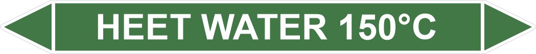 Leidingstickers Leidingmarkering Heet water 150 Graden (Water) Leidingstickers Leidingmarkering Heet water 150 Graden (Water)
