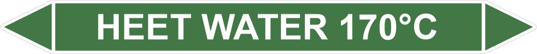 Leidingstickers Leidingmarkering Heet water 170 Graden (Water)