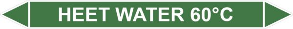 Leidingstickers Leidingmarkering Heet water 60 Graden (Water)