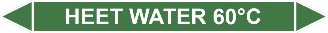Leidingstickers Leidingmarkering Heet water 60 Graden (Water)