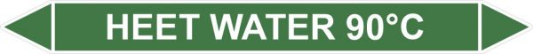 Leidingstickers Leidingmarkering Heet water 90 Graden (Water)