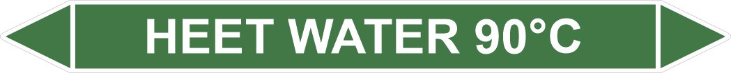 Leidingstickers Leidingmarkering Heet water 90 Graden (Water) Leidingstickers Leidingmarkering Heet water 90 Graden (Water)