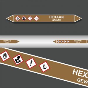 Leidingstickers Leidingmarkering Hexaan (Ontvlambare vloeistoffen)