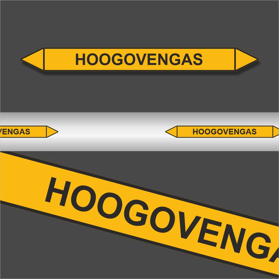 Leidingstickers Leidingmarkering Hoogovengas (Gassen) Leidingstickers Leidingmarkering Hoogovengas (Gassen)