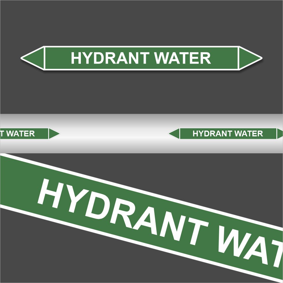 Leidingstickers Leidingmarkering Hydrant water (Water) Leidingstickers Leidingmarkering Hydrant water (Water)