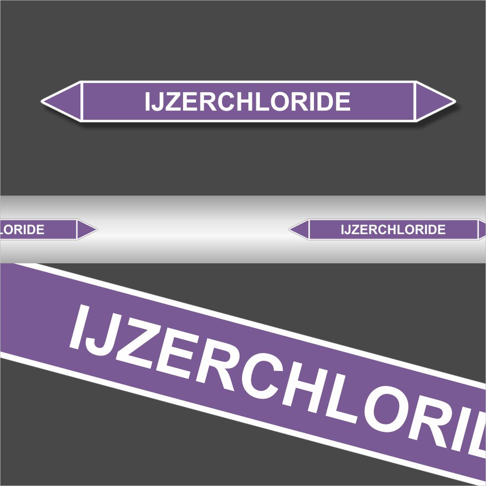 Leidingstickers Leidingmarkering Ijzerchloride (basen) Leidingstickers Leidingmarkering Ijzerchloride (basen)