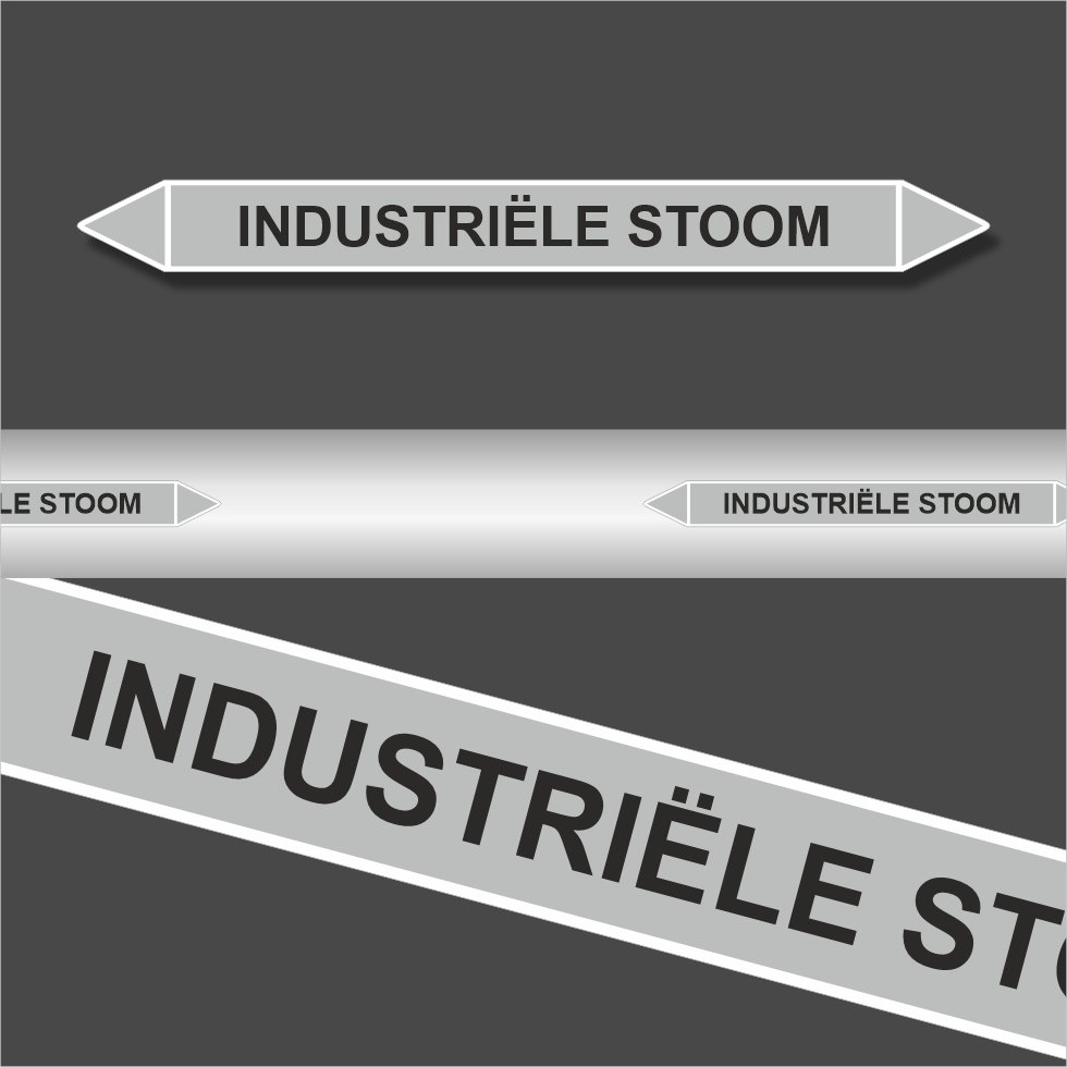 Leidingstickers Leidingmarkering Industriele stoom (Stoom) Leidingstickers Leidingmarkering Industriele stoom (Stoom)
