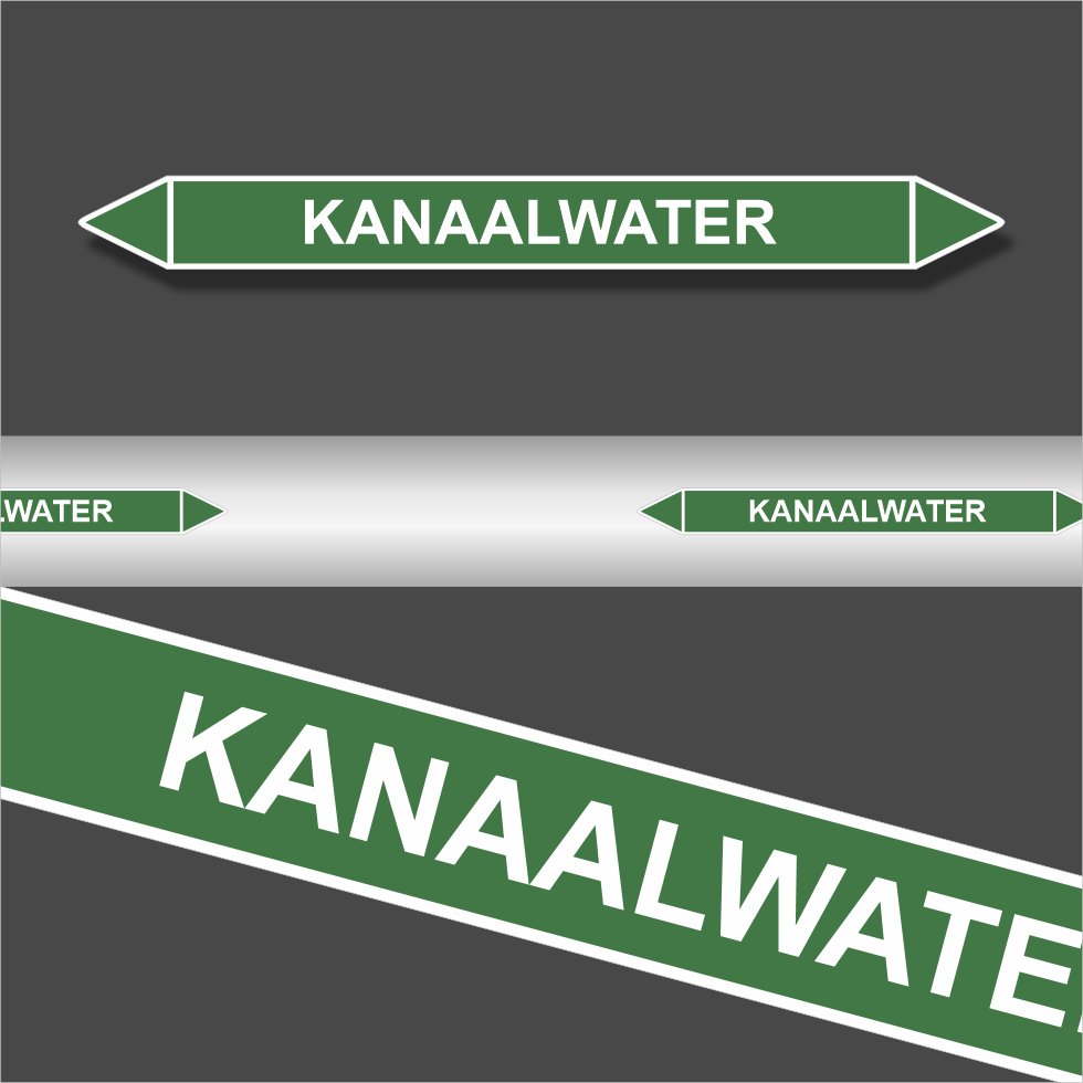 Leidingstickers Leidingmarkering Kanaalwater (Water) Leidingstickers Leidingmarkering Kanaalwater (Water)