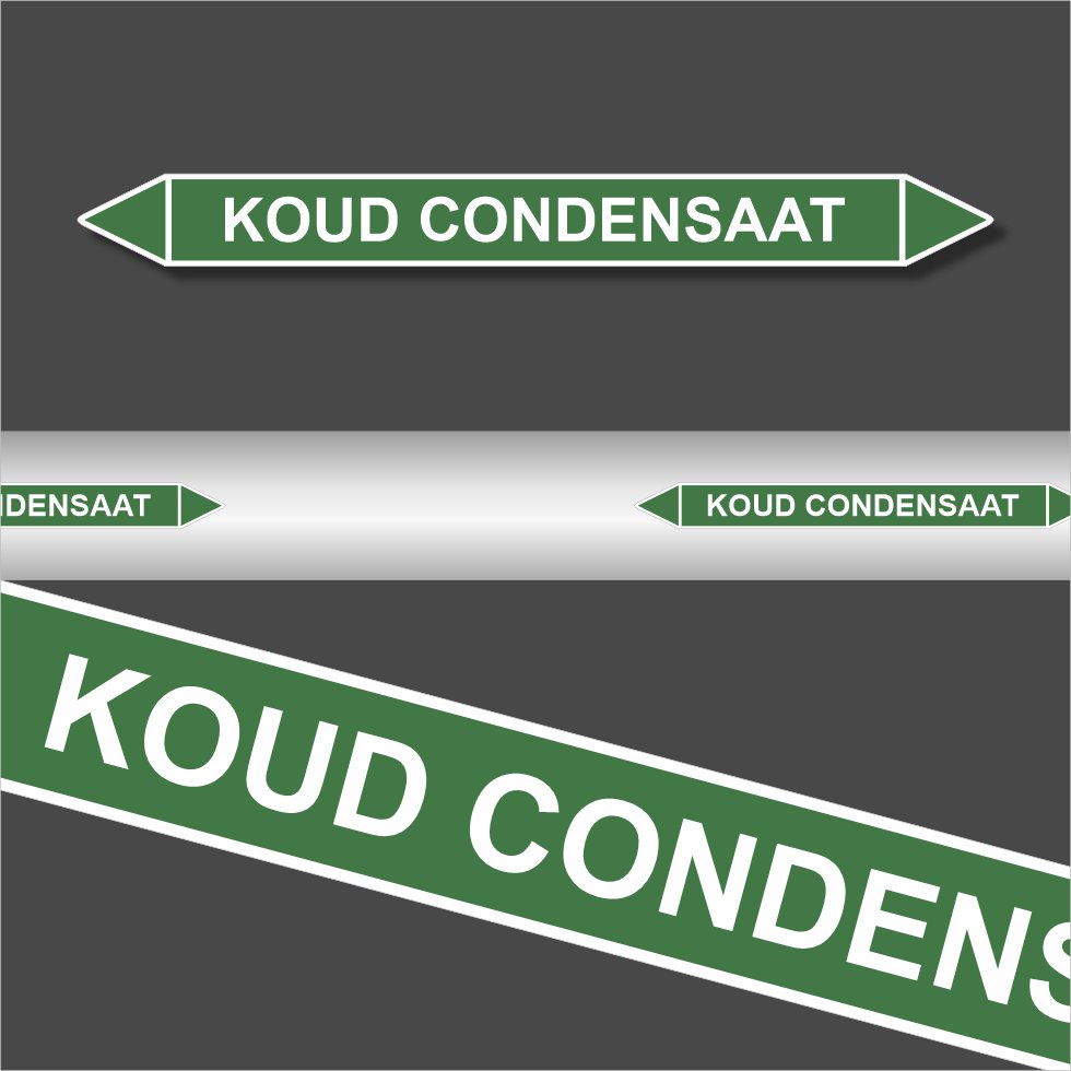 Leidingstickers Leidingmarkering Koud condensaat (Water) Leidingstickers Leidingmarkering Koud condensaat (Water)