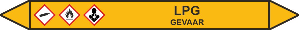 Leidingstickers Leidingmarkering LPG (Gassen)