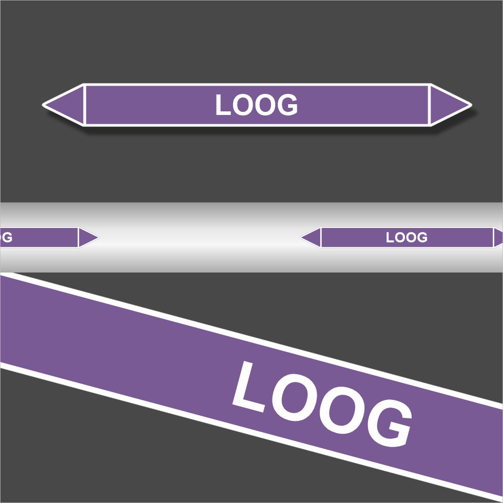 Leidingstickers Leidingmarkering Loog (Basen) Leidingstickers Leidingmarkering Loog (Basen)