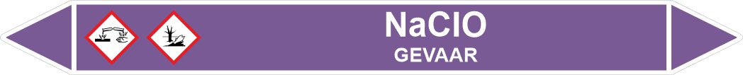 Leidingstickers Leidingmarkering NaClO (Basen)