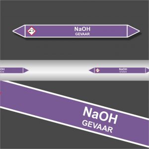 Leidingstickers Leidingmarkering NaOH (Basen)