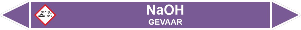 Leidingstickers Leidingmarkering NaOH (Basen) Leidingstickers Leidingmarkering NaOH (Basen)