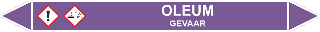 Leidingstickers Leidingmarkering Oleum (Basen)