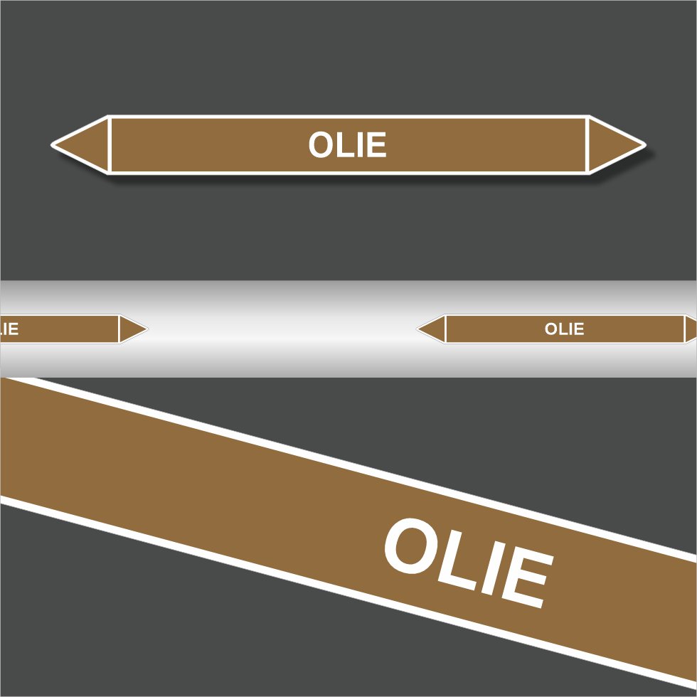 Leidingstickers Leidingmarkering Olie (Ontvlambare vloeistoffen)
